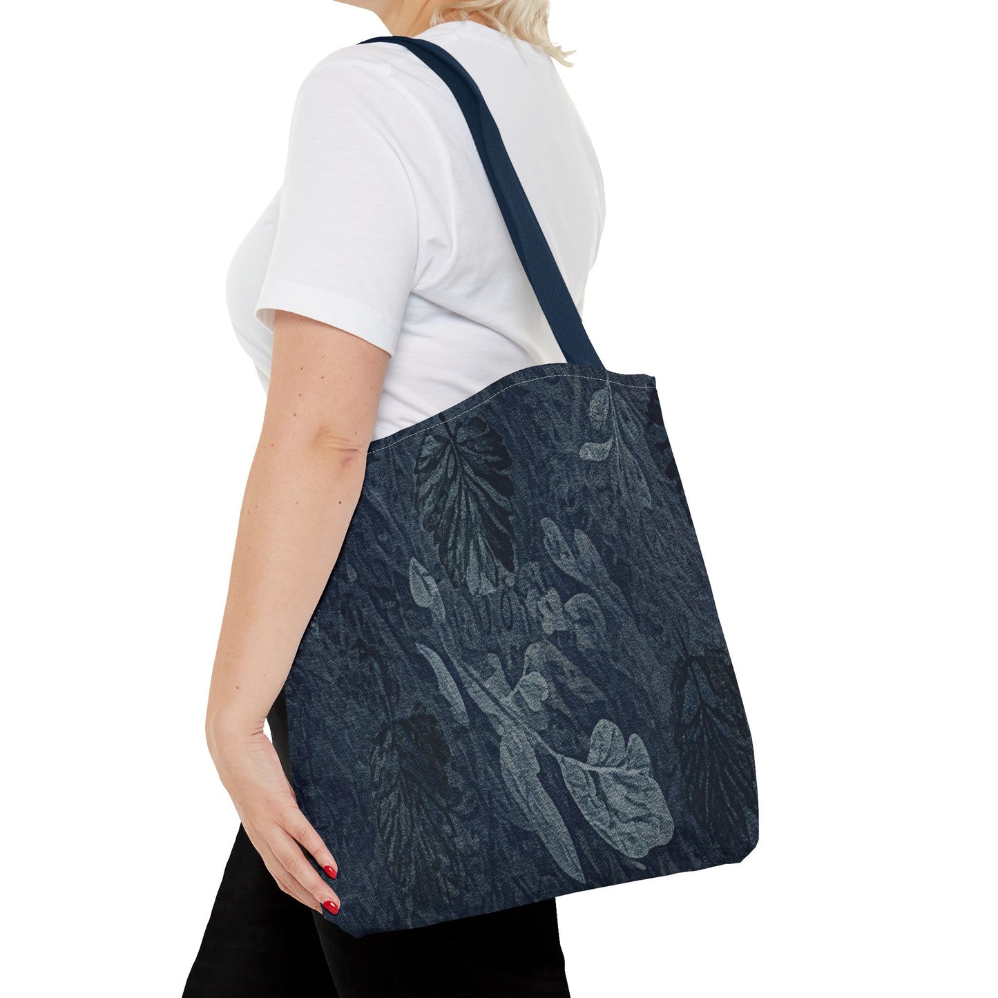Denim Canvas Womens Tote Bag - Abstract Atums Leaves Modern Bag For Women