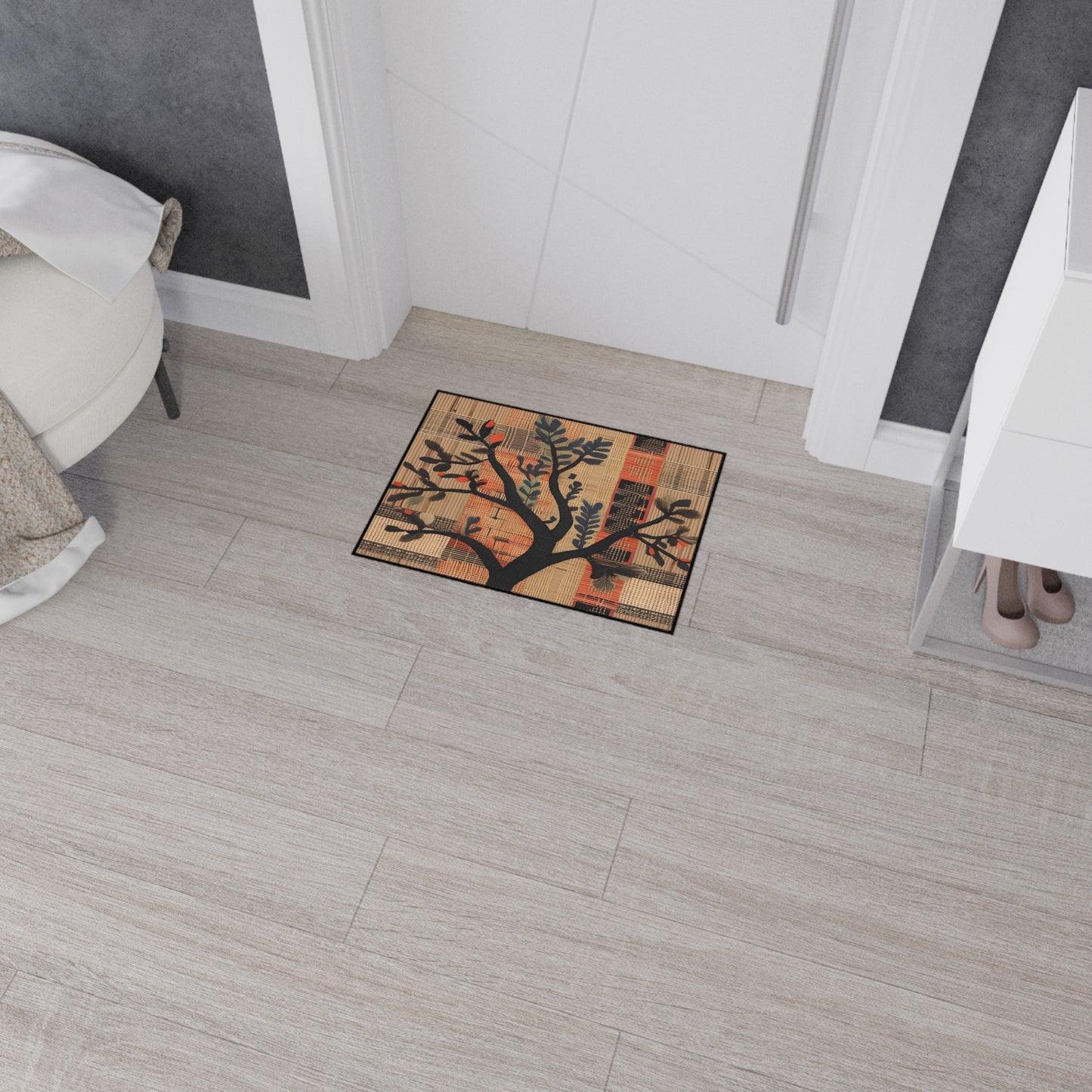 Modern Heavy Duty Floor Mat - Contemporary Autumn Botanical Indoor/Outdoor Rug, Home Decor, Kitchen Mat, Entryway Welcome Mat, Durable Utility Mat
