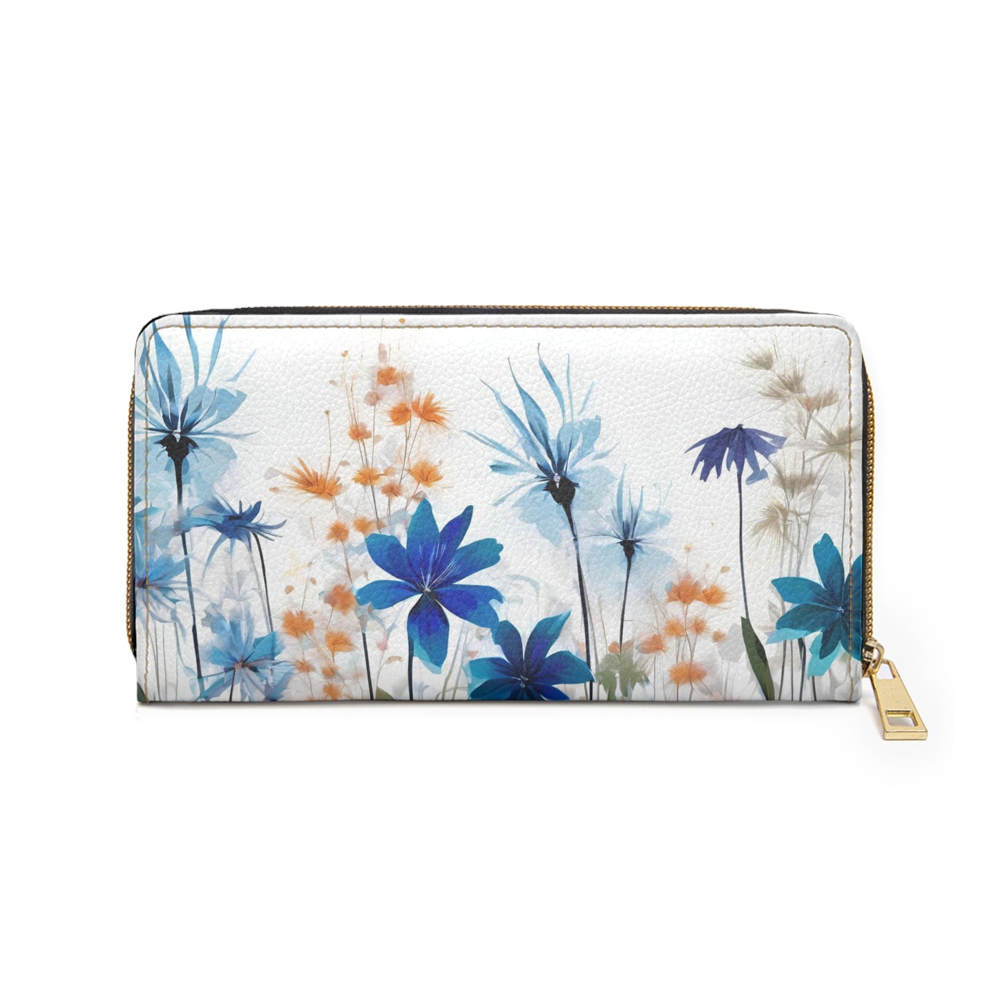 Wildflowers - Women's Floral Blue Wallet