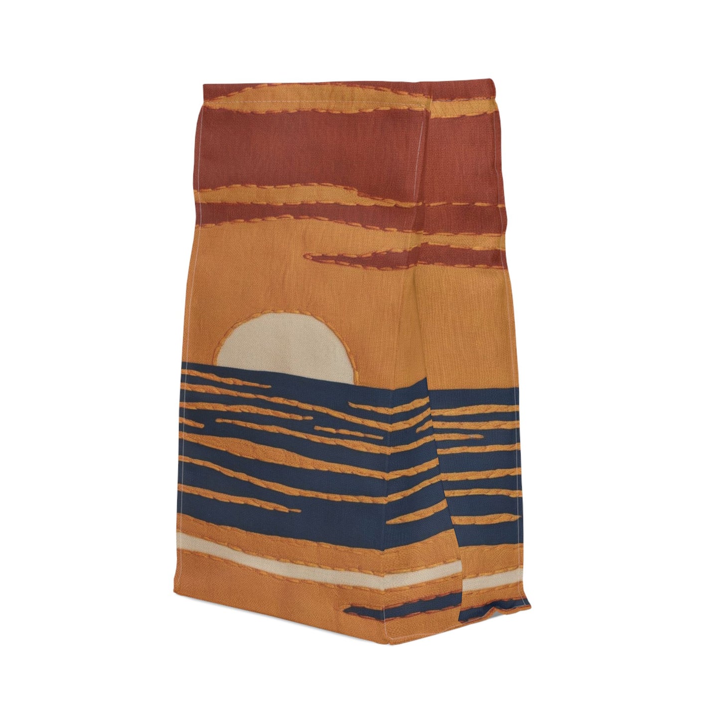 Sunset Ocean Polyester Lunch Bag, Eco-Friendly, Beach Day Essentials, Picnic, Back to School, Vibrant Summer Vibe