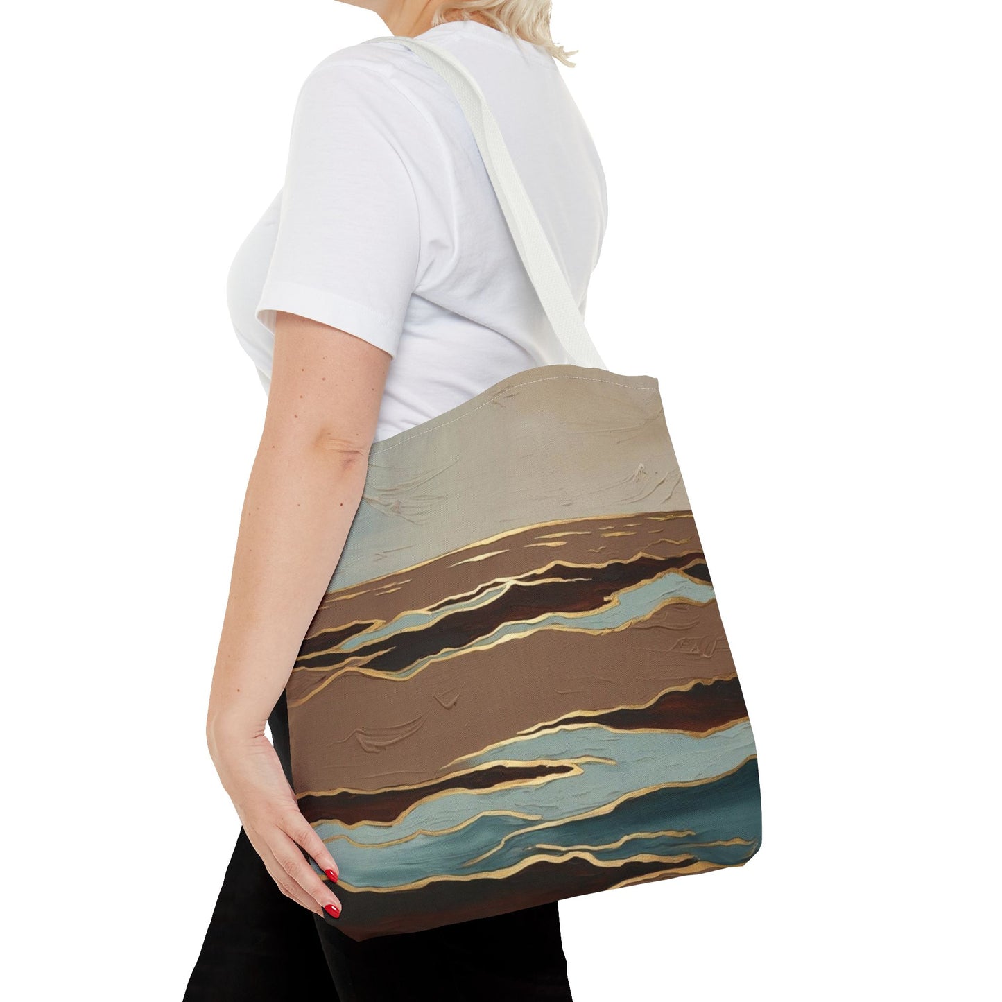 All-Over Print Serene Ocean Waves Tote Bag - Great For Beach Lovers