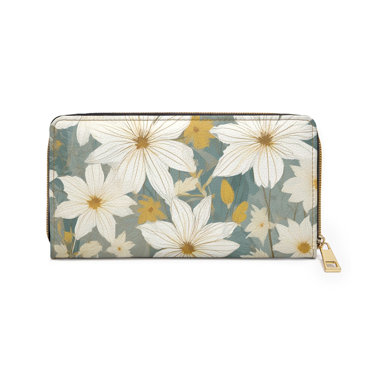 Women's Blue Botanical Wallet - Coastal Wildflowers