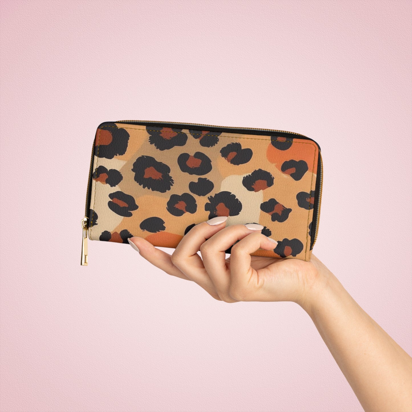 Women's Abstract Leopard Wallet - Vegan