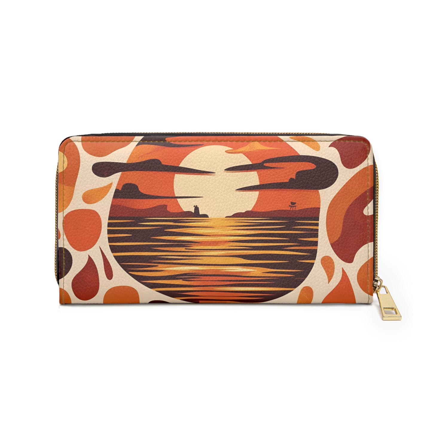 Women's Abstract Coastal Wallet - Ocean Inspired Bold Hues