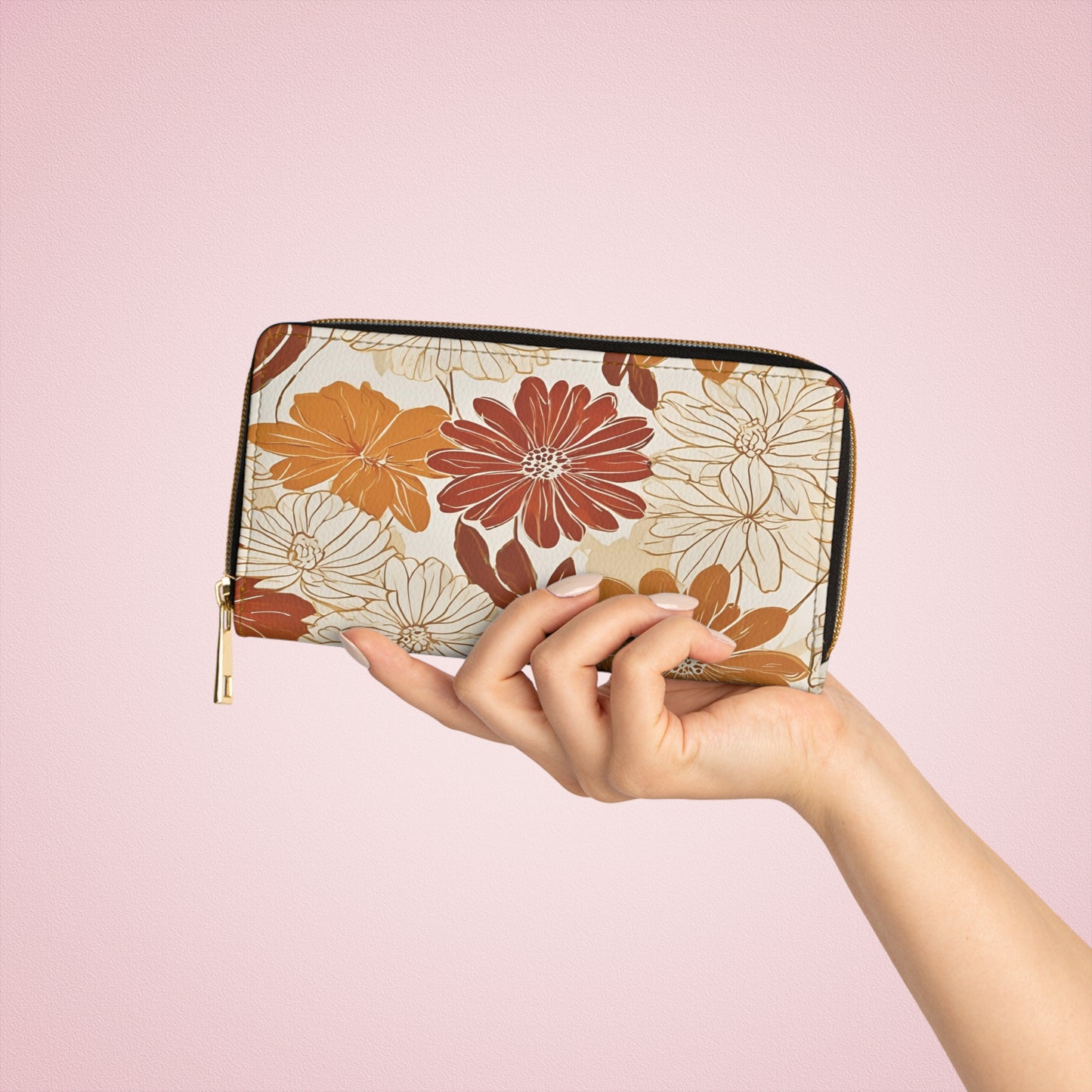 Women's Wallet - Chic, Botanical Earth Toned Vegan Wallet