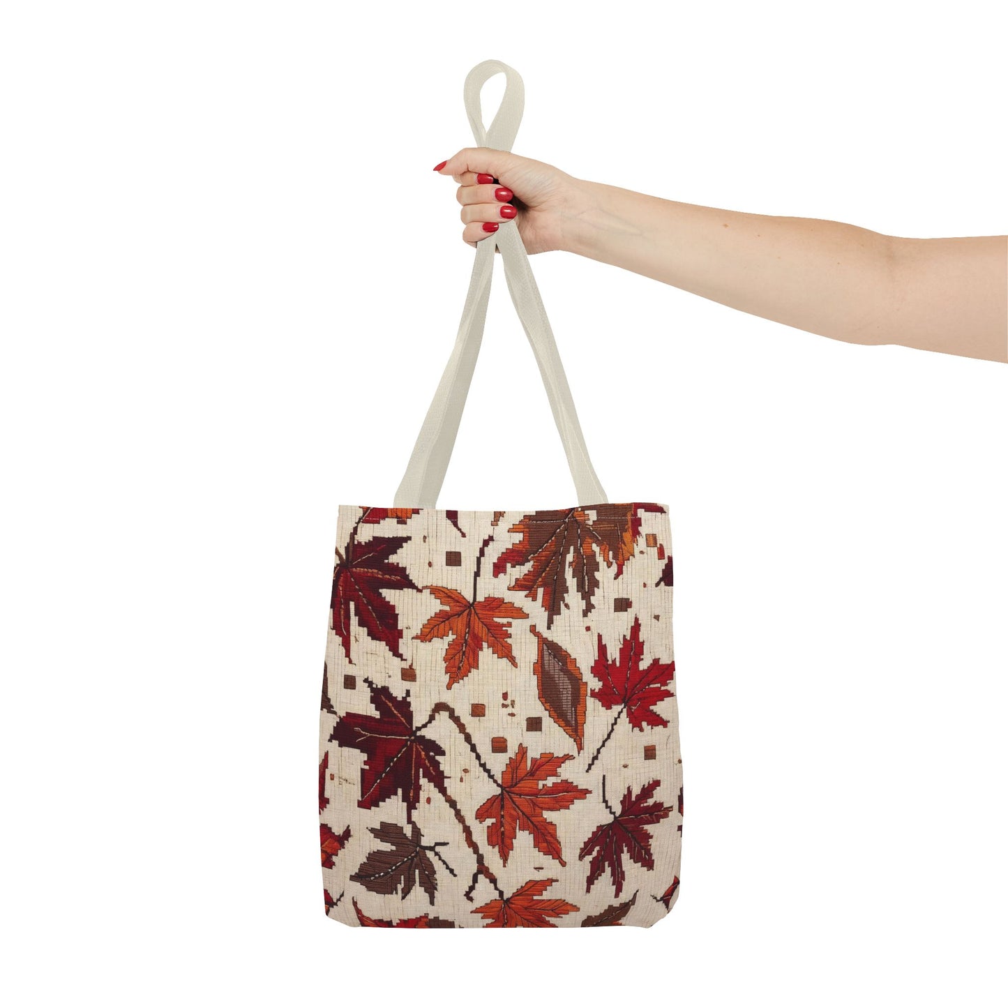 All-Over Print Leaf Print Tote Bag – Autumn Botanical Canvas Bag