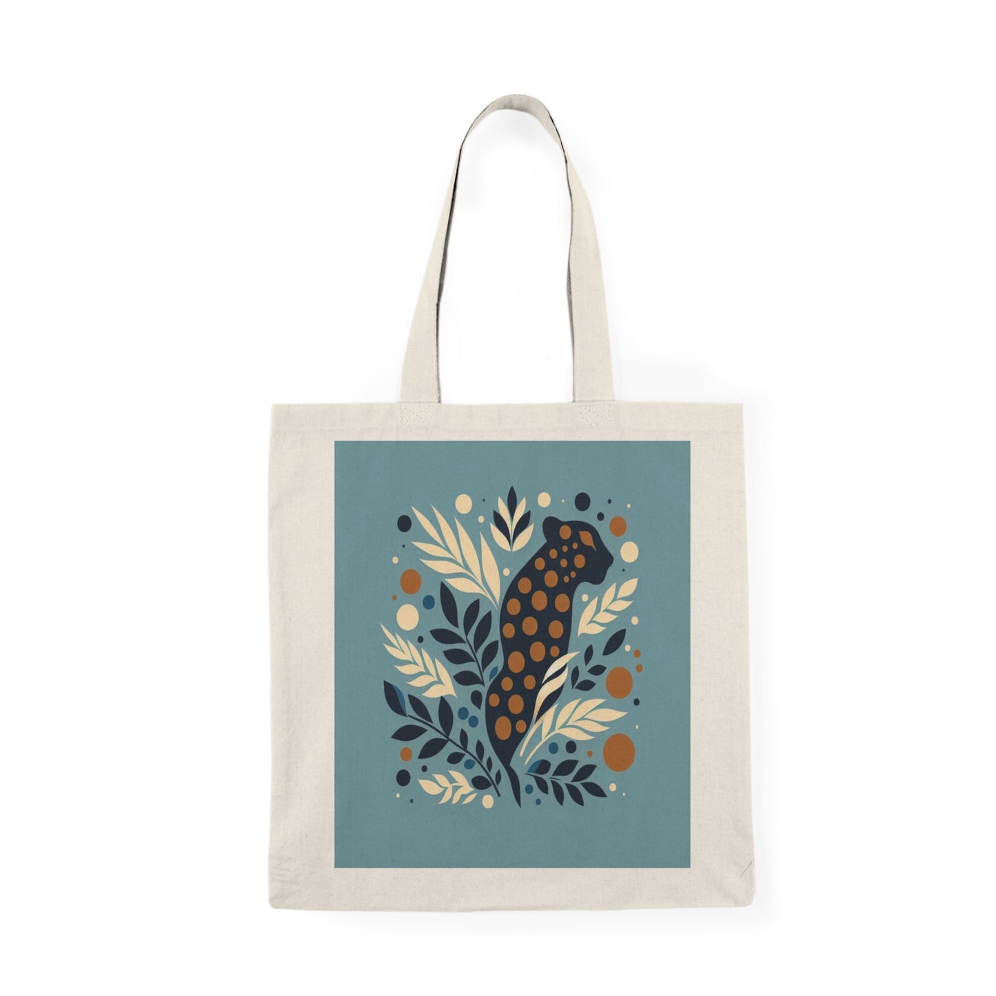 Cotton Leopard Tote Bag with Floral Design, Eco-Friendly Shopping Bag, Gift for Nature Lovers, Reusable Tote, Boho Chic Bag