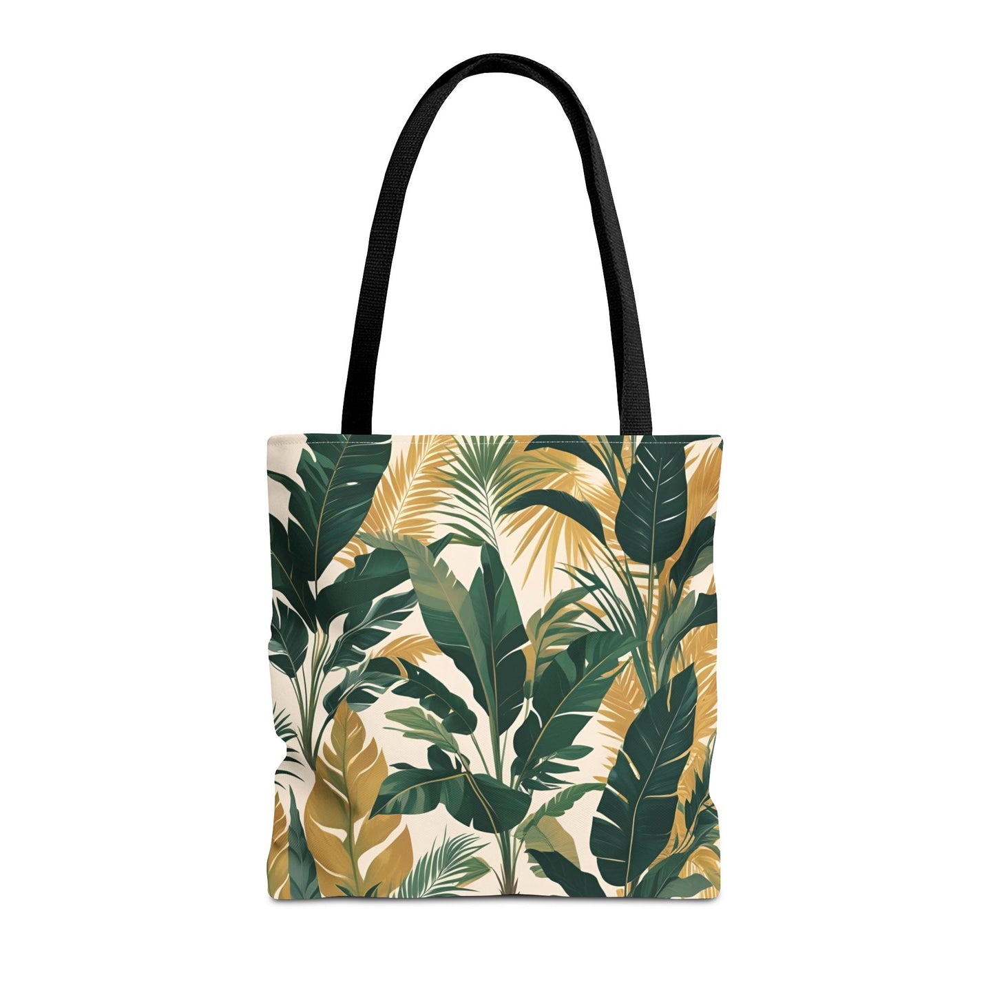 All-Over Print Tropical Leaf Tote Bag - Women's Everyday Floral Tote Bag