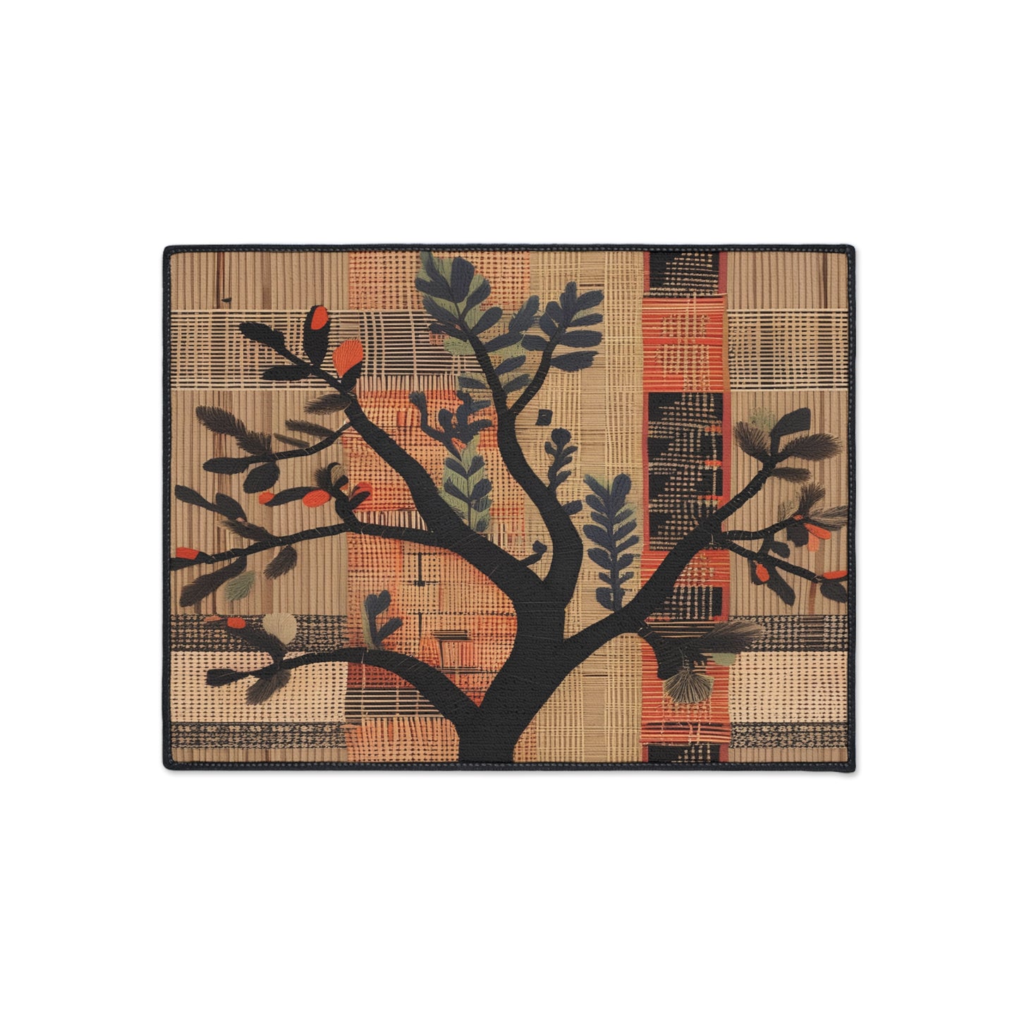 Modern Heavy Duty Floor Mat - Contemporary Autumn Botanical Indoor/Outdoor Rug, Home Decor, Kitchen Mat, Entryway Welcome Mat, Durable Utility Mat