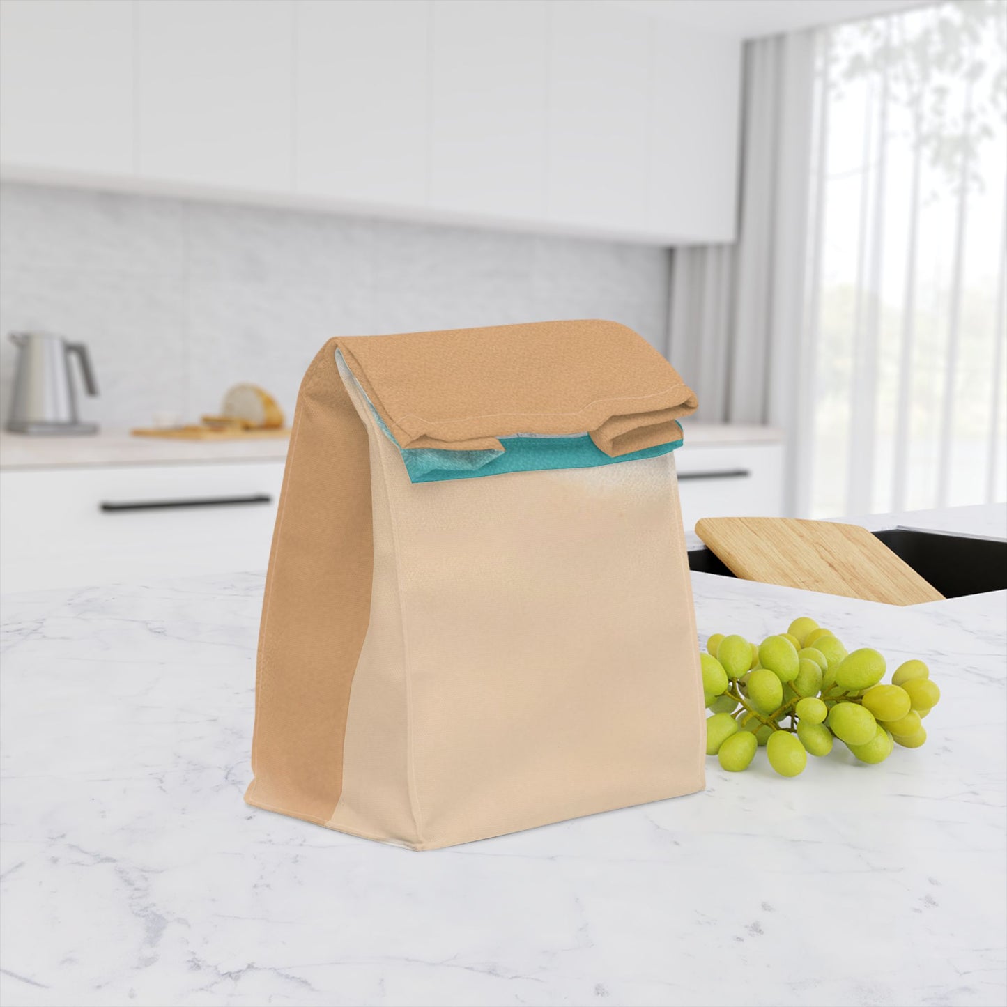 Ocean Sand Polyester Lunch Bag, Eco-Friendly, Beach Day Essentials, Picnic, Back to School, Vibrant Summer Vibe