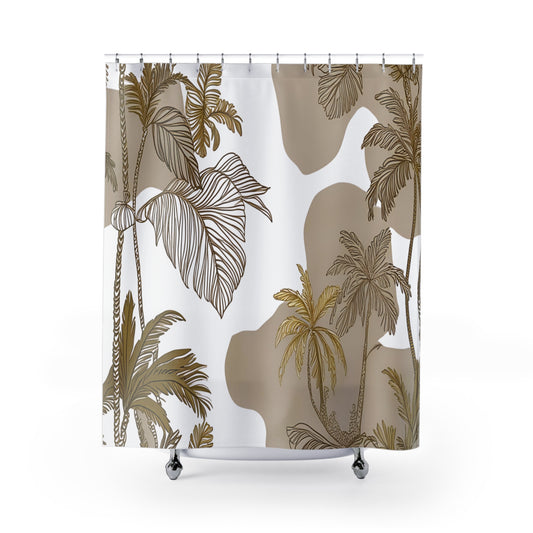 Natural Palms Shower Curtain with Leaf Design, Boho Bathroom Decor, Eco-friendly Home Accents, Gift for New Homeowners, Rustic [...]