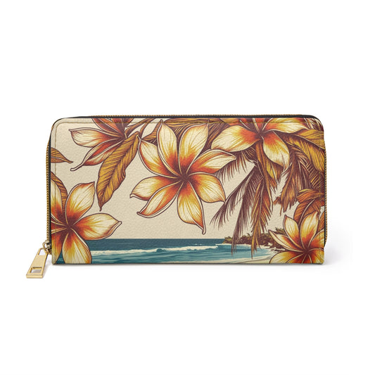Women's Abstract Tropical Wallet - Coastal Palms Vegan Wallet