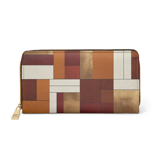 Women's Toasted Ochre Abstract Wallet - Autumn Colors for Casual-Chic Days