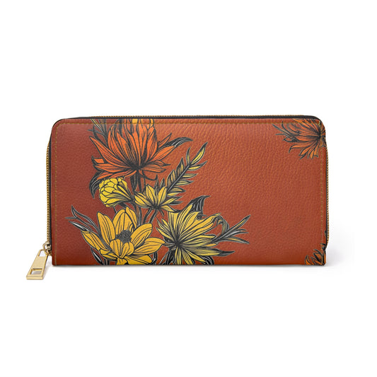 Women's Rust Botanical Wallet - Vegan Leather