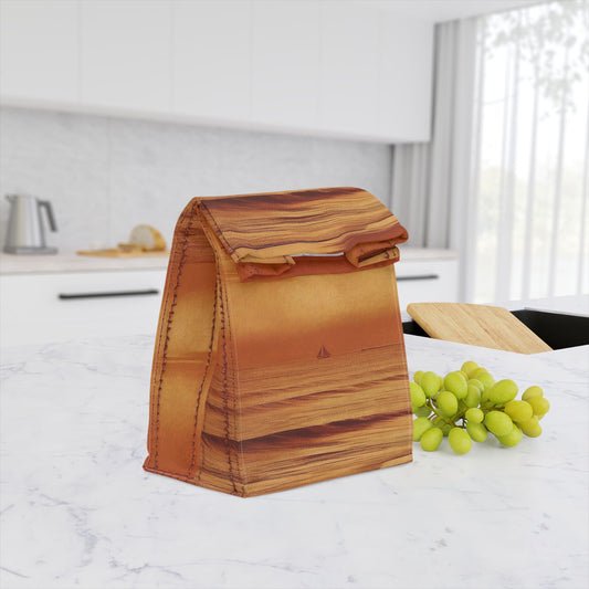 Sunset Ocean Polyester Lunch Bag, Eco-Friendly, Beach Day Essentials, Picnic, Back to School, Vibrant Summer Vibe