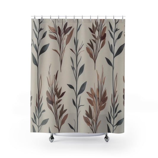 Shower Curtain with Leaf Design, Boho Bathroom Decor, Eco-friendly Home Accents, Gift for New Homeowners, Rustic [...]
