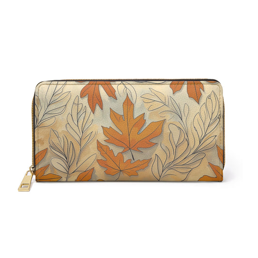 Women's Caramel Botanical Wallet – Vegan-Friendly & Perfect for Cozy Autumn Days