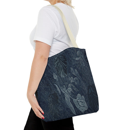 Denim Canvas Womens Tote Bag - Abstract Atums Leaves Modern Bag For Women