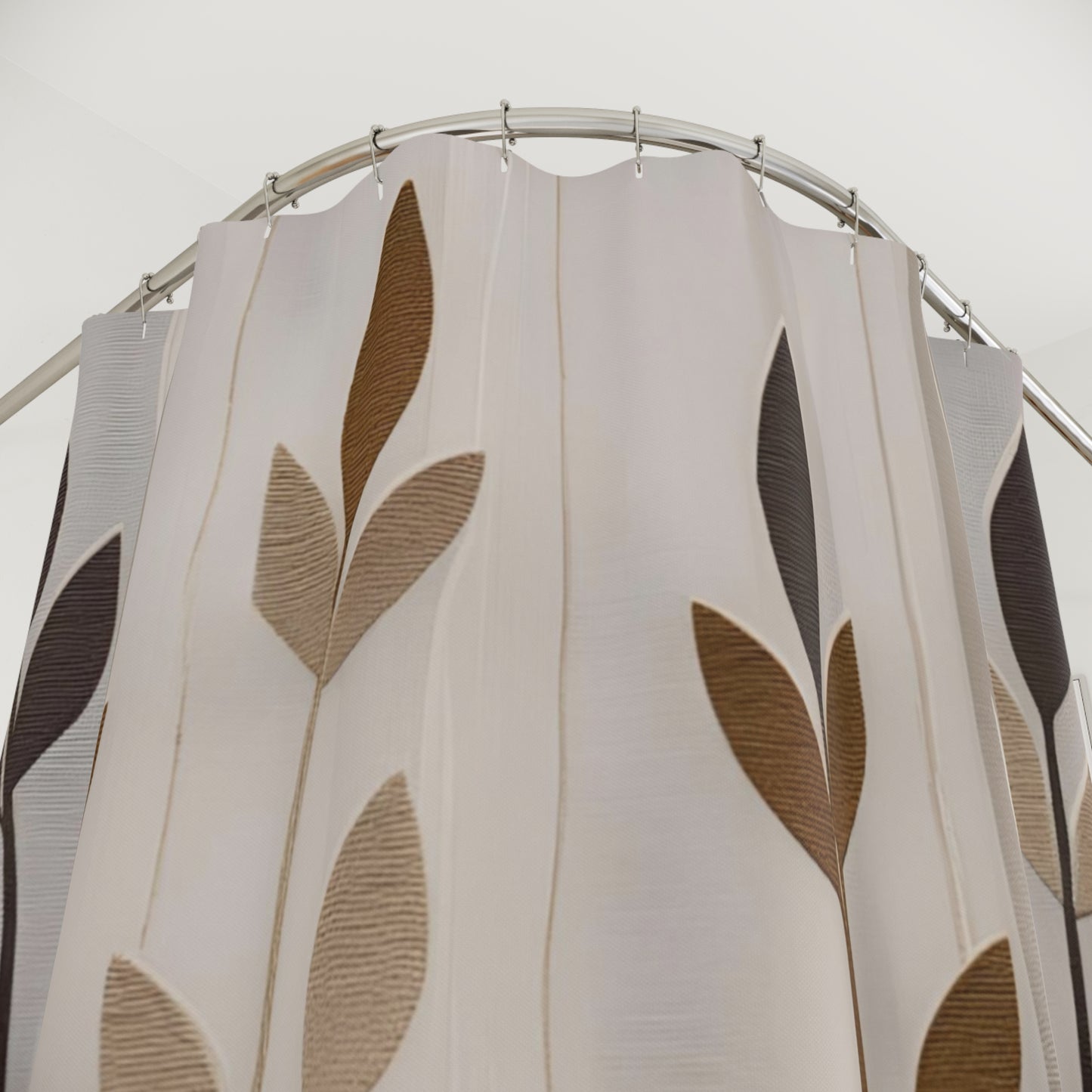 Natural Minimalist Shower Curtain with Leaf Design, Boho Bathroom Decor, Eco-friendly Home Accents, Gift for New Homeowners, Rustic [...]