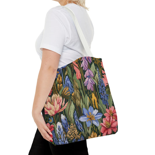 All-Over Print Botanical Floral Tote Bag - Women's Everyday Canvas Tote