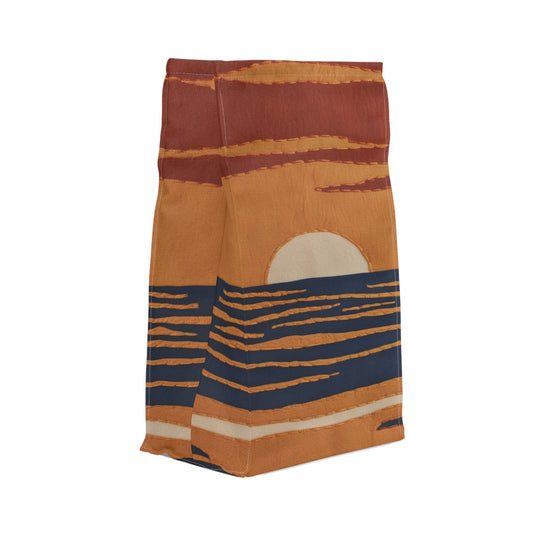 Sunset Ocean Polyester Lunch Bag, Eco-Friendly, Beach Day Essentials, Picnic, Back to School, Vibrant Summer Vibe