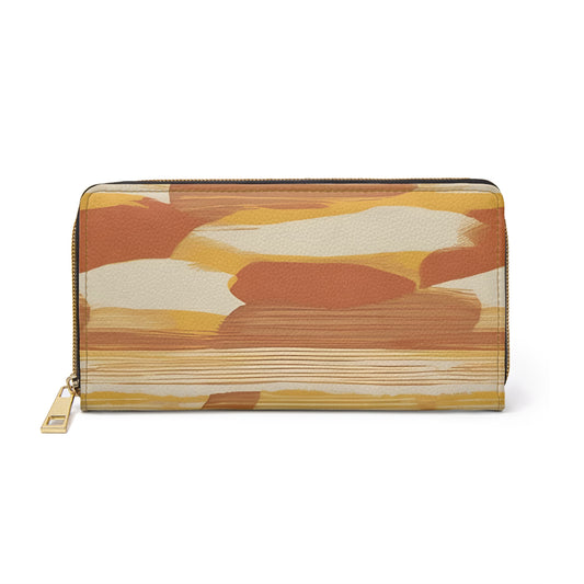 Women's Abstract Wallets - Coastal Calm: Vegan Wallets in Apricot Shades
