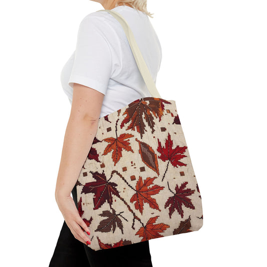 All-Over Print Leaf Print Tote Bag – Autumn Botanical Canvas Bag